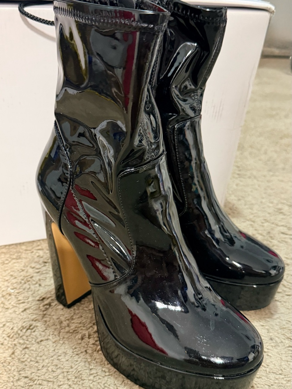 Black Patent Platform Ankle Boots - Women ALDO - Picture 2 of 7